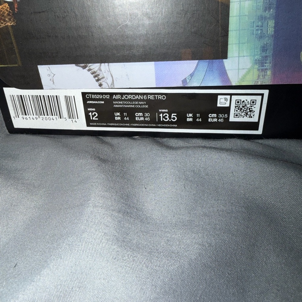 Men’s Air Jordan Retro 6 ‘Georgetown’ Gray & Navy Blue Sneakers - Picture 8 of 8